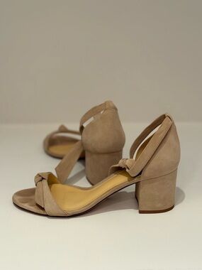 Alexandre Birman Clarita Block Heel Sandals Suede Block Heel Sandals - Beige